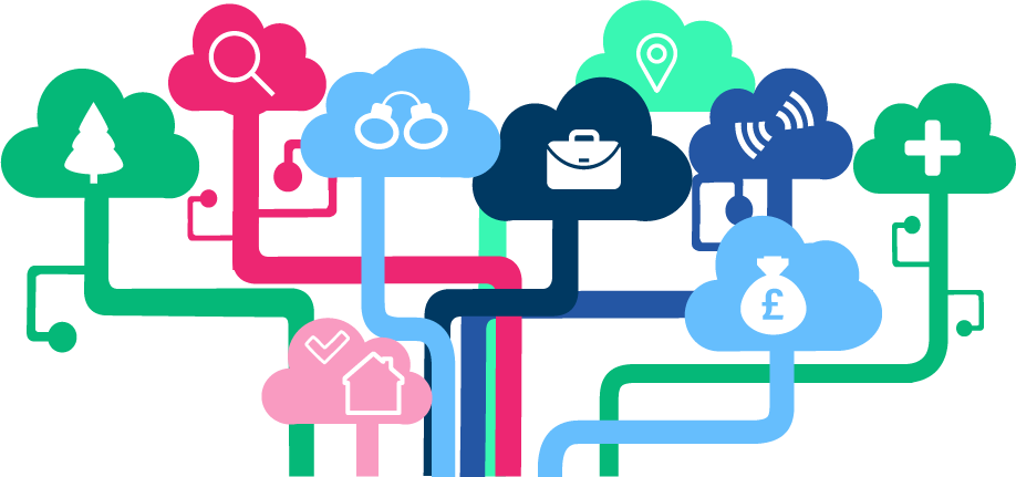 Illustration of open data icons